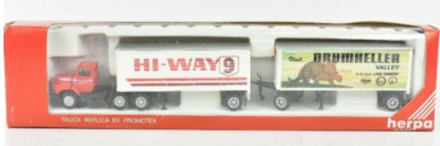 Herpa 6225 1:87 Hi-Way-Drumheller 9 Ford Double Trailer Truck