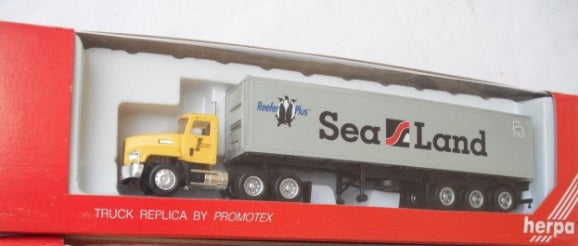 Herpa 6233 1:87 Mack Sea Land Reefer Plus 40’ Semi Truck Tractor Trailer
