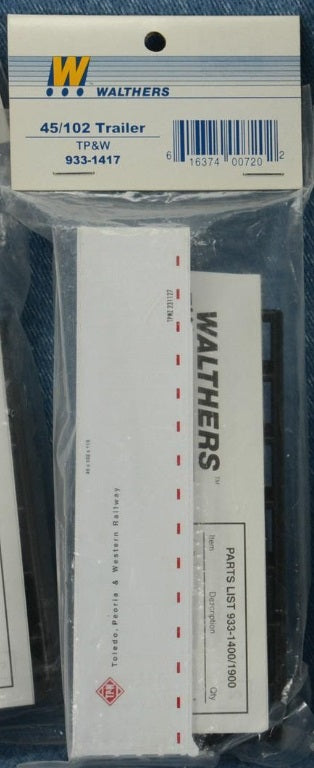 Walthers 933-1417 1:87 TP&W Toledo Peoria & Western Railway 45/102 Trailer