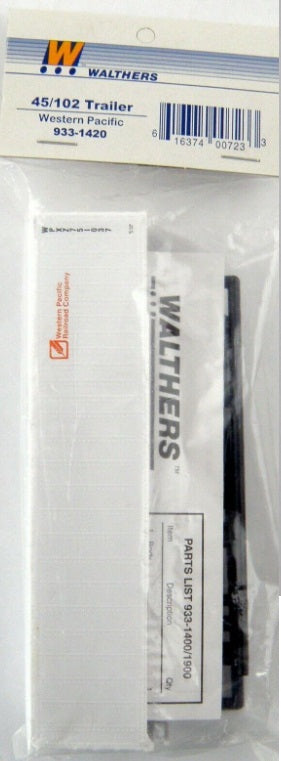 Walthers 933-1420 1:87 Western Pacific 45/102 Trailer Kit