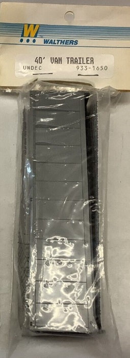 Walthers 933-1650 HO Undecorated 40'''' Van Trailer Kit