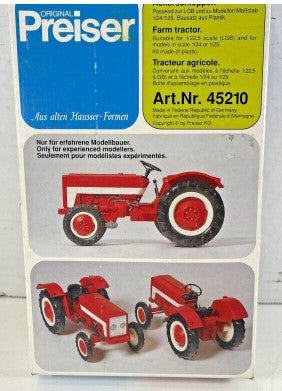 Preiser 45210 G Small Wide Front Tractor Plastic Model Kit