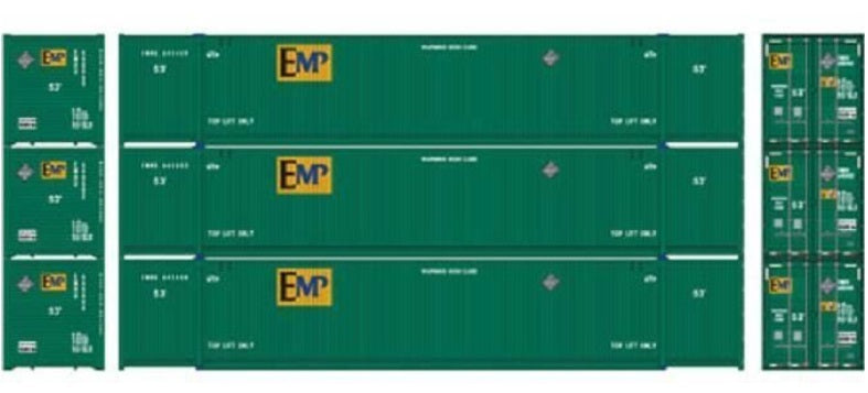 Athearn 27985 HO EMP 53'''' CIMC Container Ready To Roll (Set of 3)