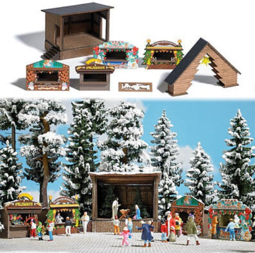 Busch 1183 HO Christmas Market Set
