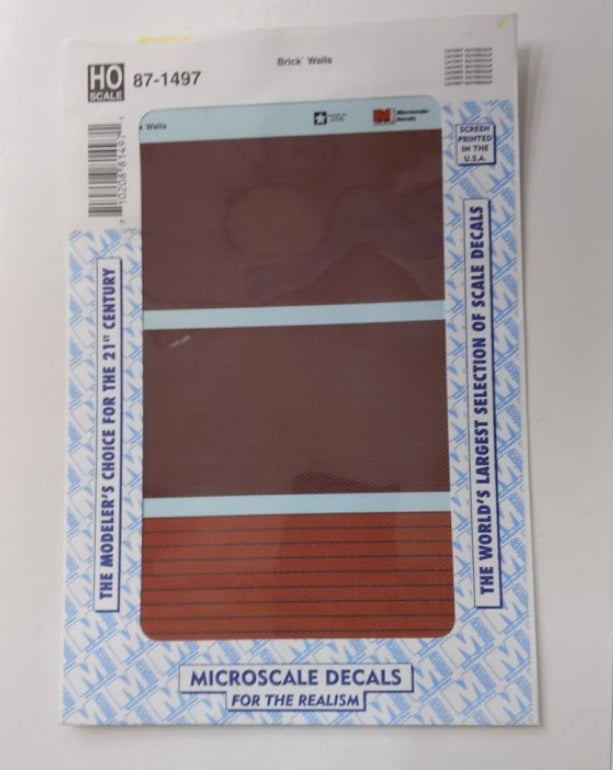 Microscale 87-1497 HO Brick Walls Decal Sheet