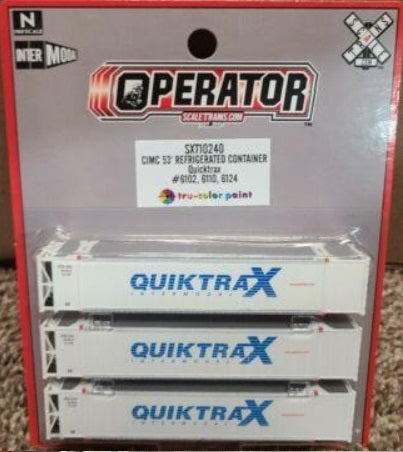 Scale Trains SXT10240 N Quiktrax CIMC 53’ Reefer Container (Set of 3)
