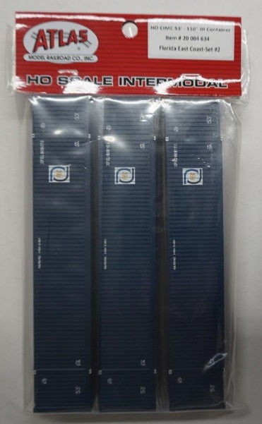 Atlas 20004634 HO Florida East Coast CIMC 53'-110" IH Container Set#2(Pack of 3)