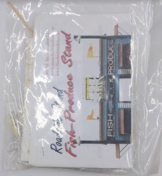 Model Tech Studios S0173 HO Fish & Produce Roadside Stand Scene Kit
