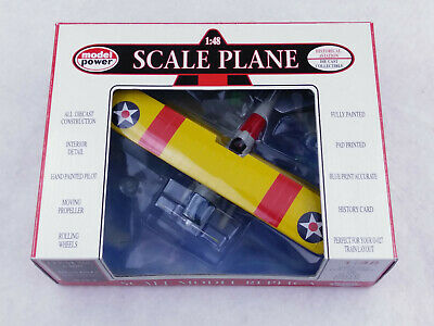 Model Power 6400 O And O-27 Scale Navy Blue & Yellow Bi-Plane Travel Air 4000