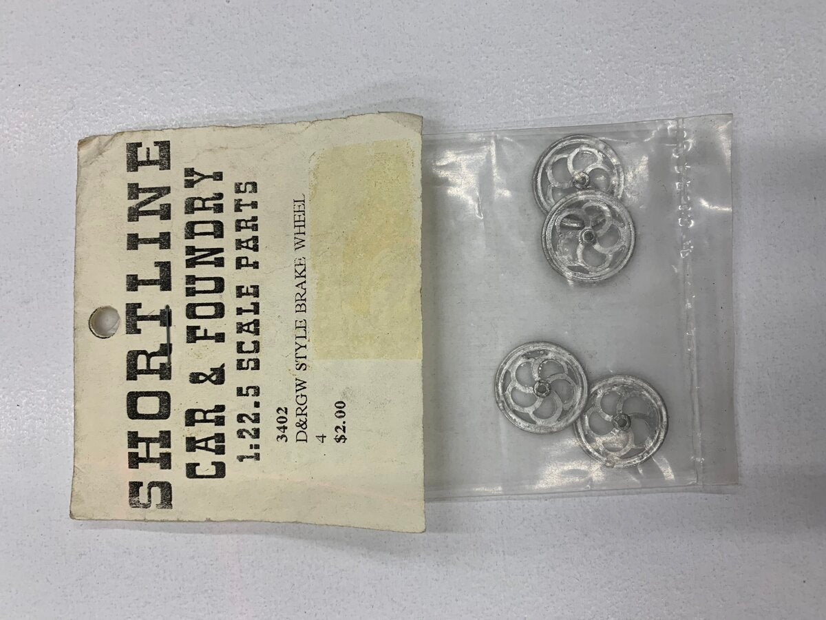 Shortline Foundry 3402 G D&RGW Style Brake Wheels (Pack of 4)