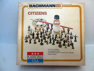 Bachmann 2809 HO Citizens Plasticville Unpainted Figures (Set of 48)