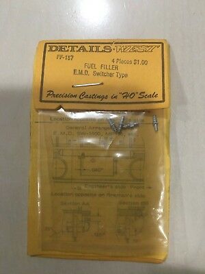 Details West FF-157 HO Scale Fuel Filler E.M.D. Switcher Type (Pack of 4)