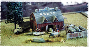 Model Tech Studios JN1031 N Scale Muddy River Boat Rental Detailed Kit