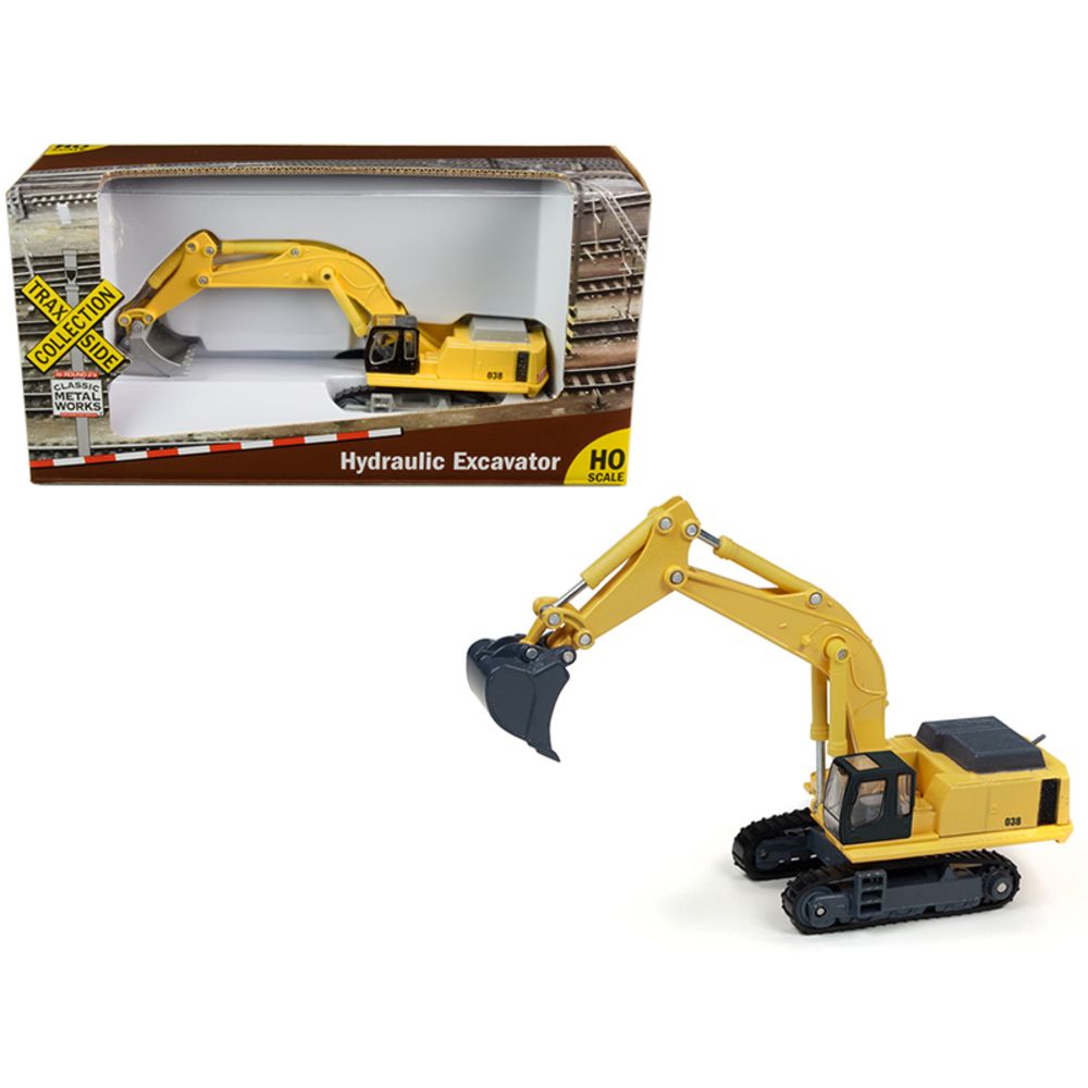 Classic Metal Works TC100/12B HO TraxSide Collection Yellow Hydraulic Excavator