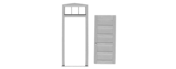 Tichy 2032 O Scale 5 Panel Door and Frame With Transom