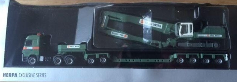 Herpa HO Max Wild Schwerlast Set Mercedes-Benz Low Loader Liebherr Demolition