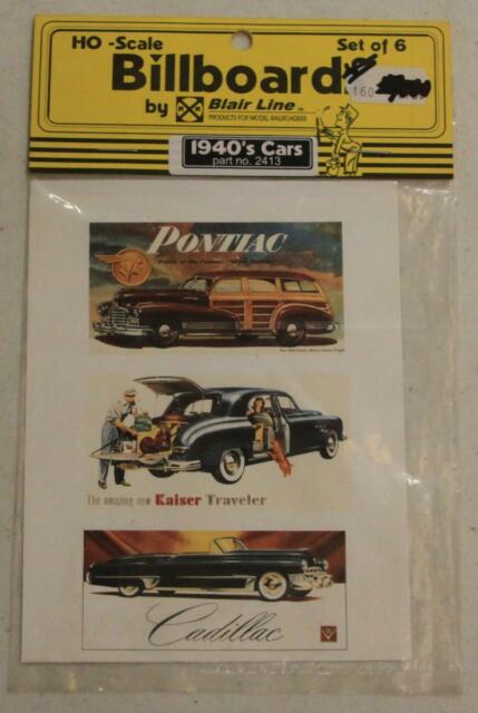 Blair Line 2413 HO Billboards 1940's Cars