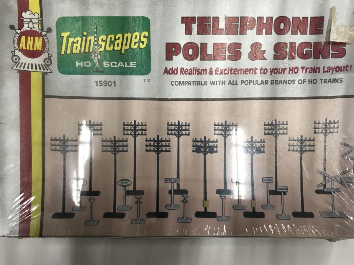 AHM 15901 HO Scale Telephone Poles and Signs
