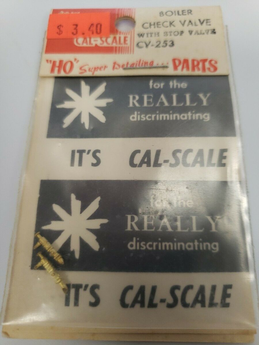 Cal-Scale 190-253 HO Scale Boiler Check Valve With Stop Valve Brass Castings