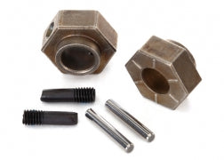 Traxxas 8269 Wheel hubs, 12mm hex (2)/ stub axle pins (2) (steel)