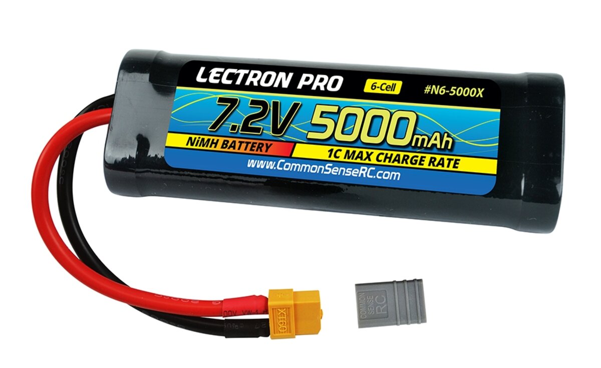 Common Sense RC N6-5000X Lectron Pro NiMH 7.2V (6-cell) 5000mAh Flat Pack