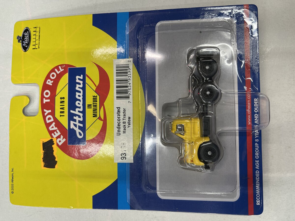 Athearn 93199 HO Ready To Roll Yellow Undecorated Mack B Tractor