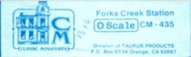 Classic Miniatures 435 O Scale Forks Creek Station Building Kit