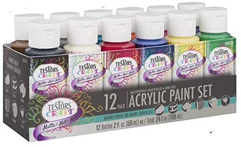 Testors 303527 12 Pack Acrylic Pain Set