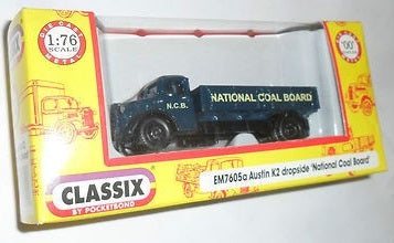 Pocketbond EM7605A 1:76 Classix Austin K2 Dropside National Coal Board