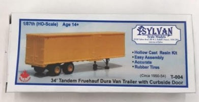 Sylvan Scale Models T-004 1:87 34' Tandem Fruehauf Dura Van Trailer Kit