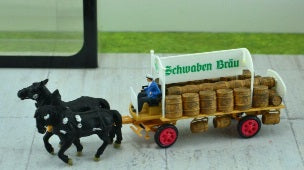Preiser 30475 HO Horse Drawn Beer Wagon Figures (Set of 3)