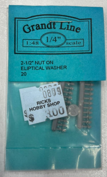 Grandt Line 20 1:48 2-1/2" Nut On Eliptical Washer (Pack of 20)