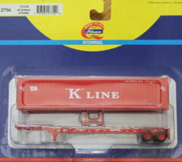 Athearn 27754 HO K-Line 45' Container & Chassis