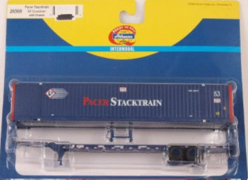 Athearn 26569 HO Pacer Stacktrain 53' Container W/Chassis