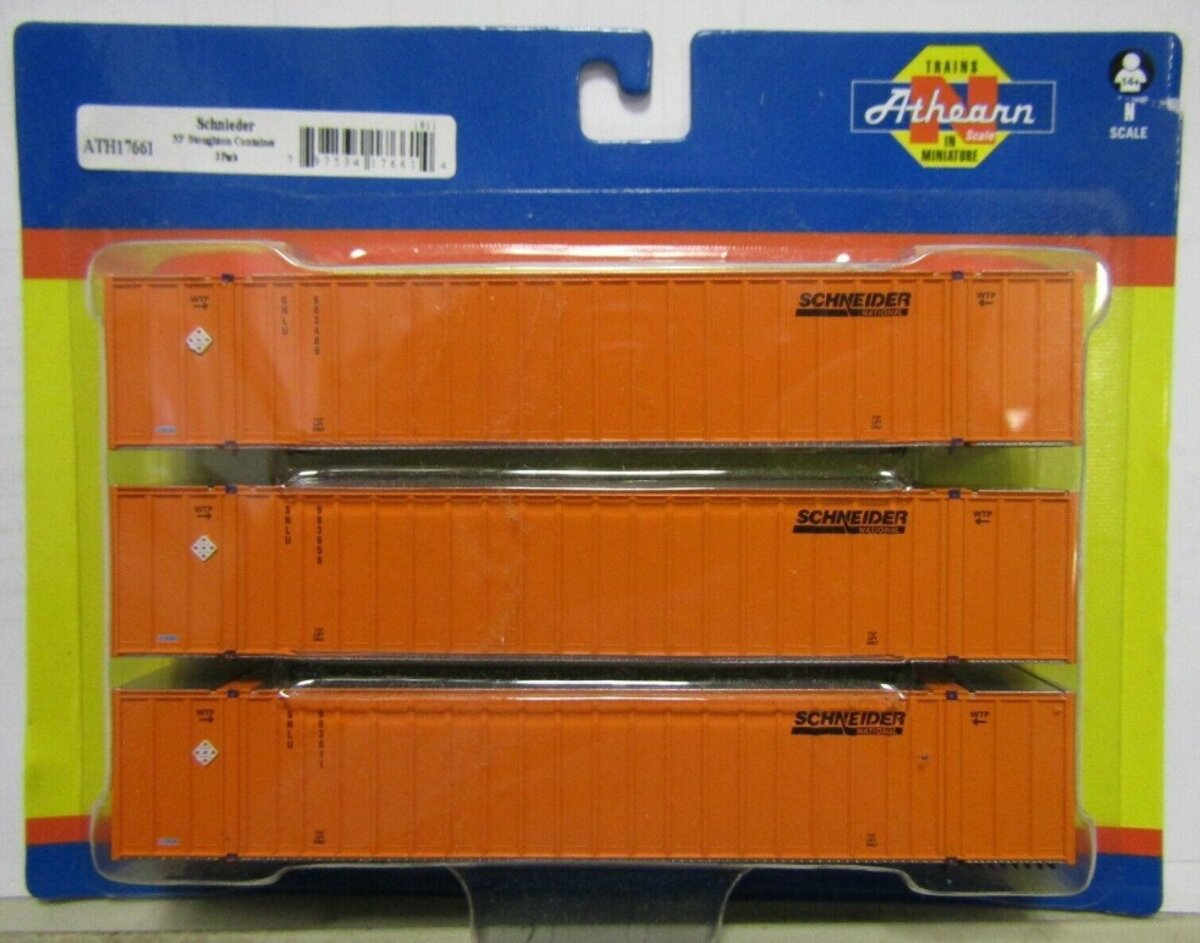 Athearn 17661 N Schneider 53' Stoughton Container (Pack of 3)