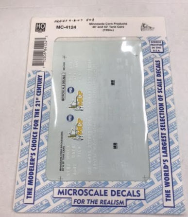 Microscale MC-4124 HO 1994+ Minnesota Corn Products Tank Car Decal Sheet