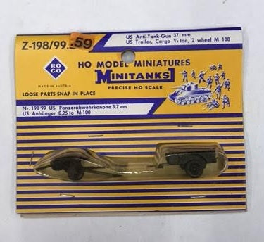 Roco Z-198/99.59 1:87 Minitanks Anti-Tank Gun Cargo Trailer – Trainz