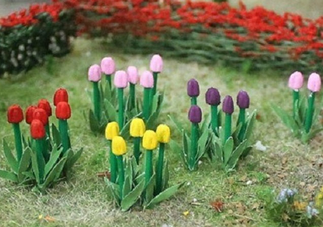 MP Scenery Products 70009 HO Scale Tulips 1/2" High (Pack of 44)