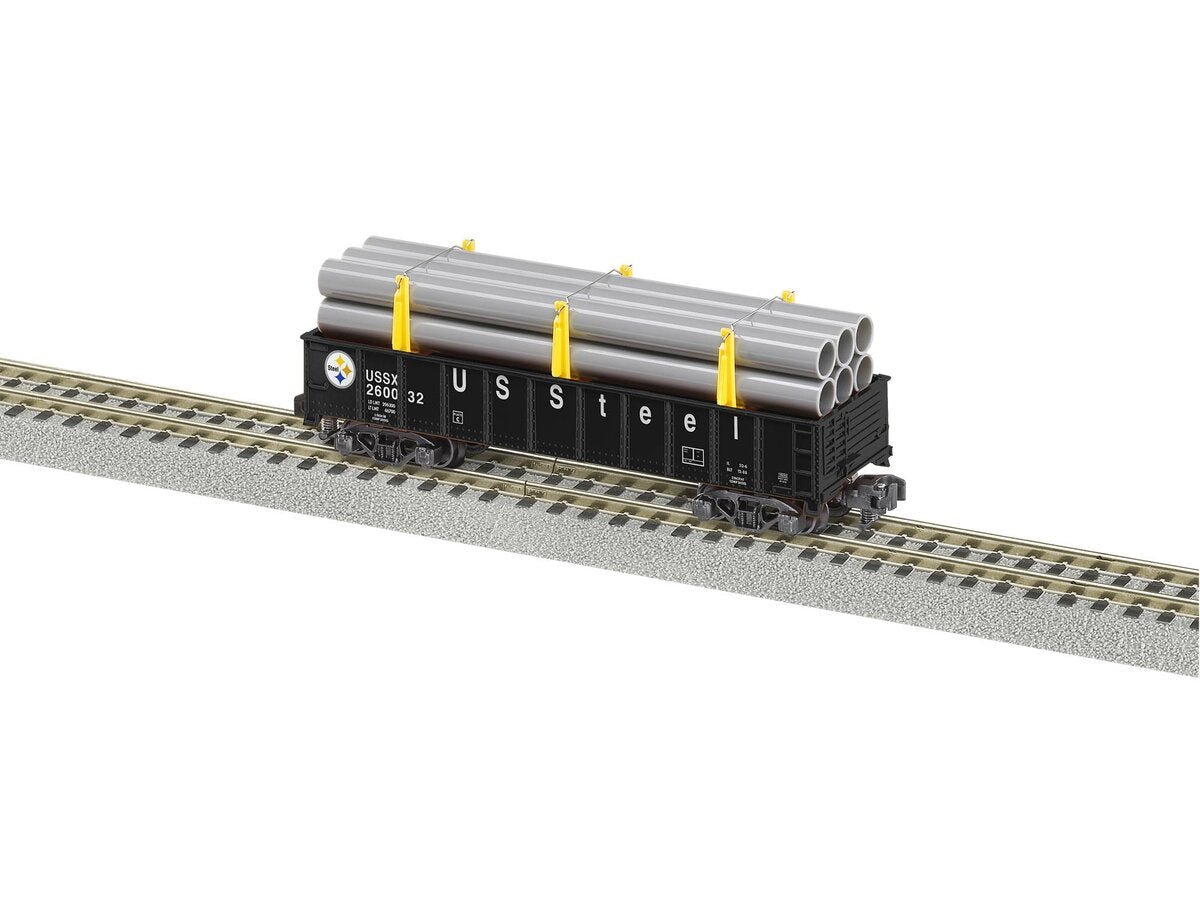American Flyer 2119232 S U.S. Steel Gondola with Pipe Load #260032