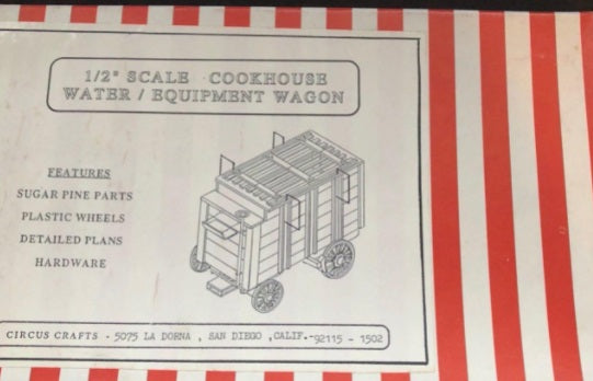 Circus Crafts 110 G Scale Cookhouse Water Equipment Wagon Kit