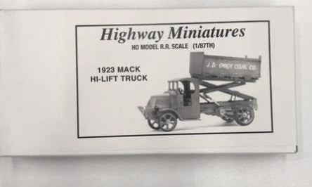 Jordan Products 360-227 HO 1923 Mack Hi-Lift Truck Model Kit