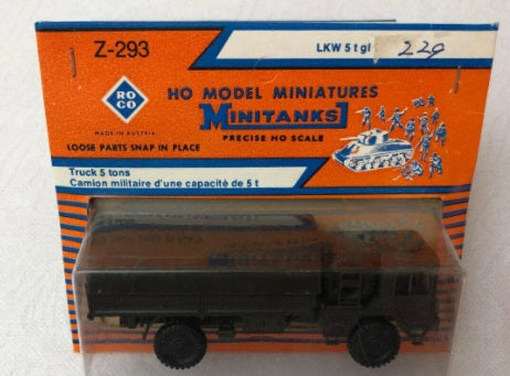Roco Z-293 1:87 Minitanks LKW 5 t gl Military Vehicle – Trainz