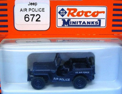 Roco 672 HO Scale Minitanks Navy Blue Jeep Air Police