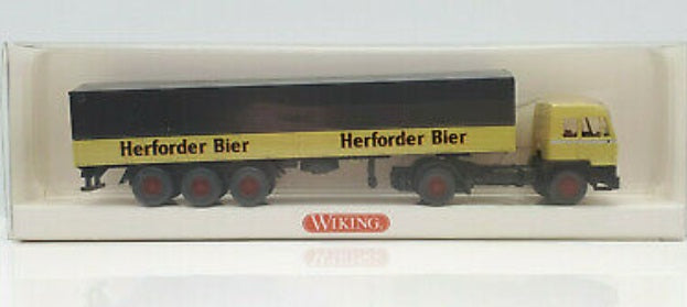 Wiking 8494039 HO Büssing BS16 Flatbed Semitrailer Herford beer