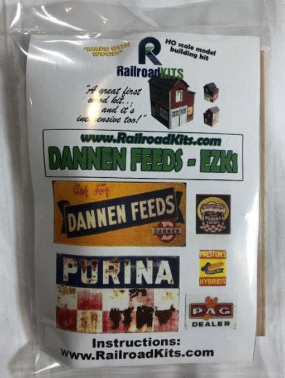 Railroad Kits EZK1 HO Dannen Feeds Building Kits