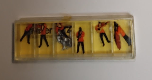 Preiser 10112 HO Orange Coats Jazz Band Figures (Set of 6)