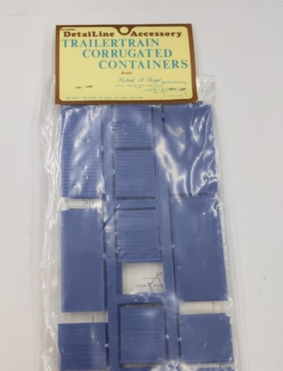 Detailine Accessory 19001 HO Dark Blue Trailertrain Corrugated Containers kit