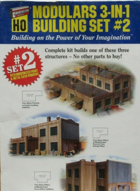 Walthers 933-3752 HO Modulars 3-in-1 Building Set # 2 Cornerstone Series Kit