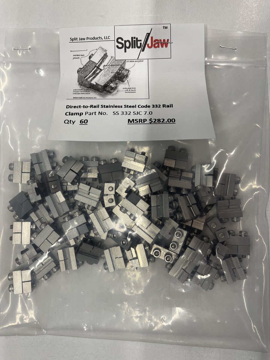 Split Jaw 332-SJC 7.0 Direct-to-Rail Clamp Stainless Steel (Pack of 60)