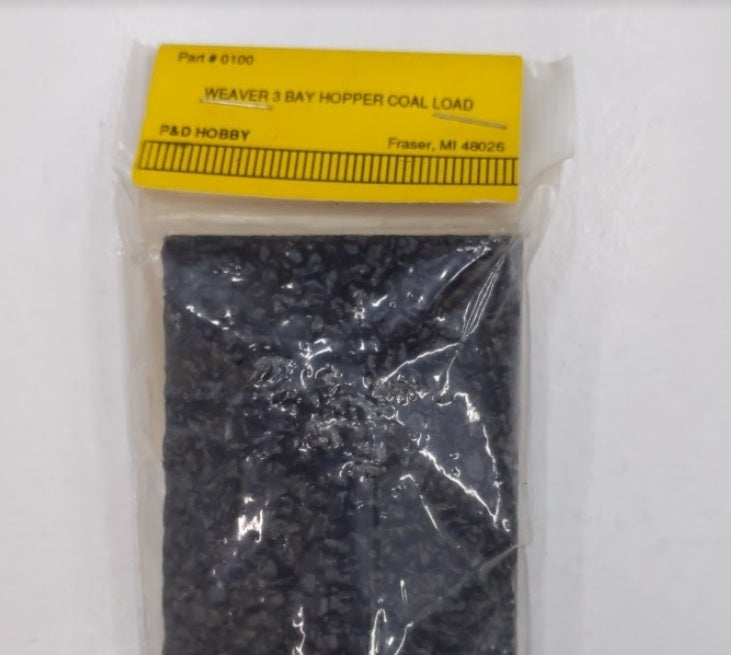 P&D Hobby Shop 100 O Scale Weaver 3 Bay Hopper Coal Load